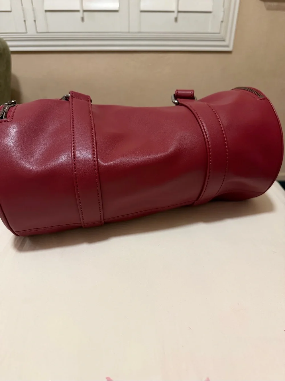 Telfar Cherry Red Barrel Crossbody Bag